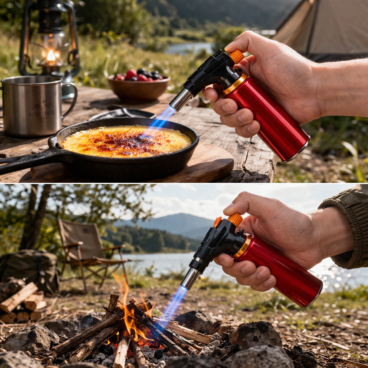 ProTorch mini pürmüz yan görünüm – 1300°C ayarlanabilir alev, emniyet kilidi